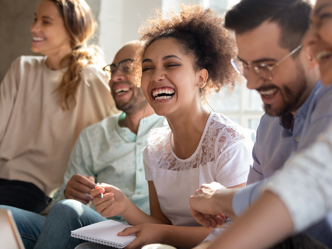 People laughing and smiling